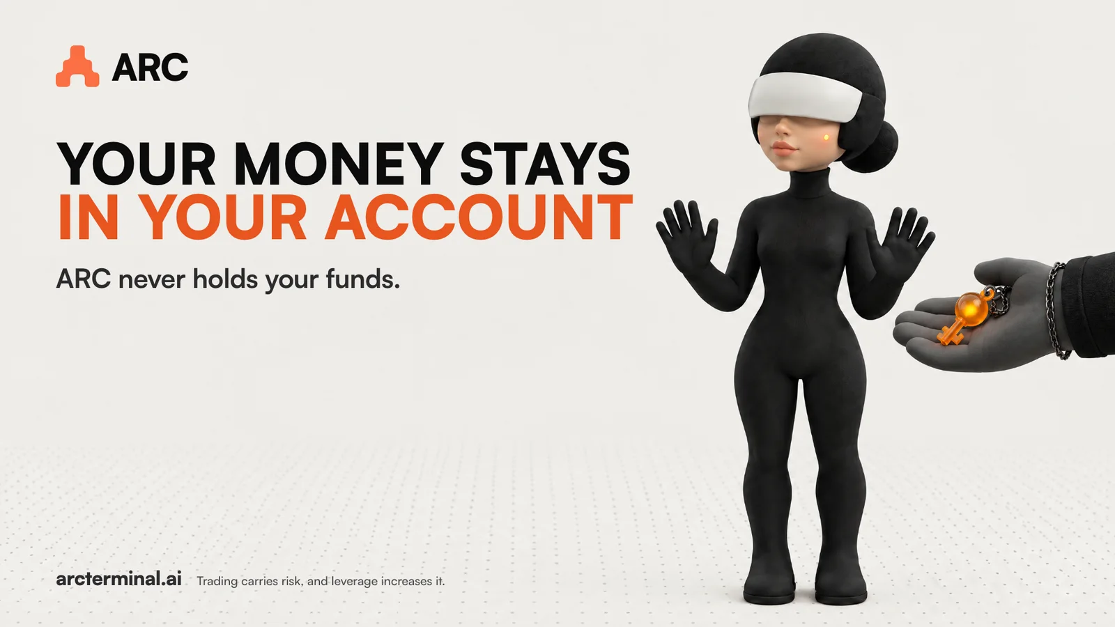 Your money stays in your account. ARC never holds your funds.